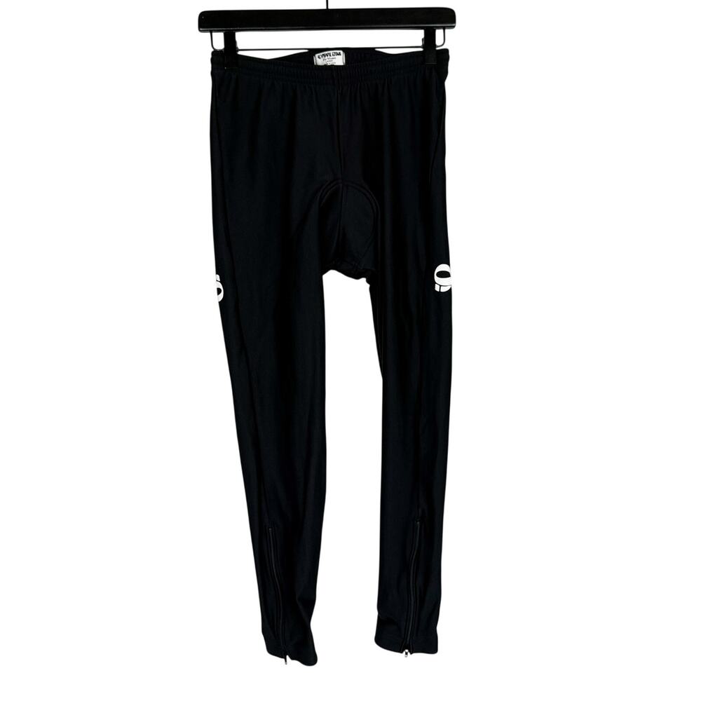 Vtg Pearl Izumi Womens Fleece Padded Cycling Leggings Black Low Rise - L